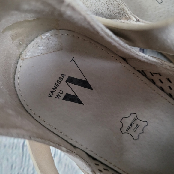 VANESSA WU | Anthropologie gold perforated strappy ankle boots - Picture 10 of 11